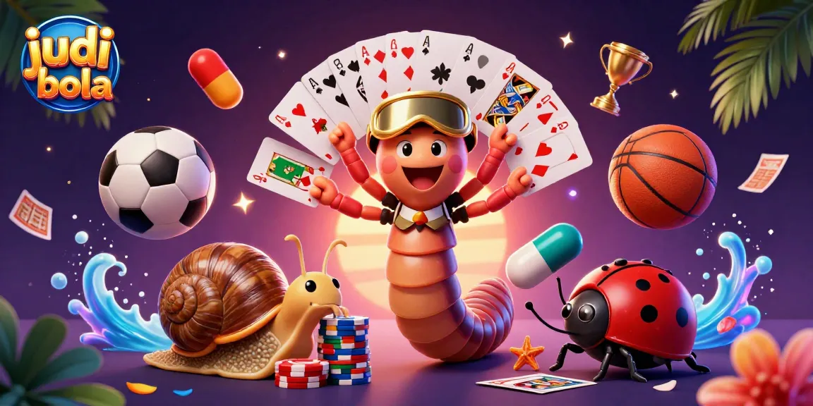 Engage in judi bola action with a dynamic illustration of fantasy characters and sports elements.
