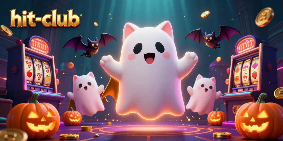 Join the action at hit-club with a ghost cat, bat companion, and vibrant casino elements.