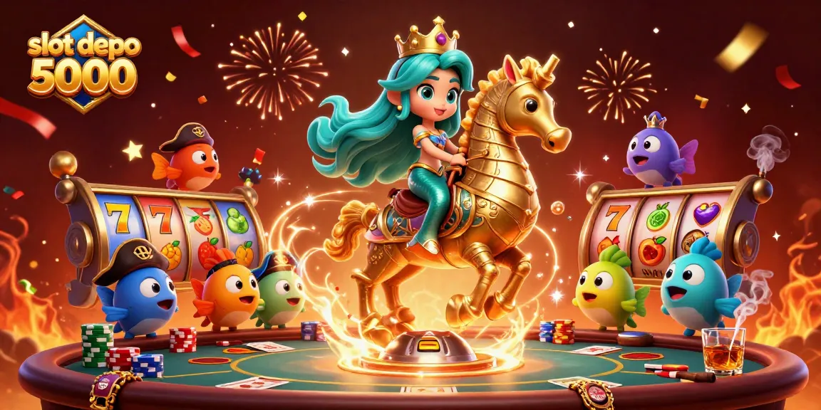Enjoy thrilling wins with slot depo 5000 featuring vibrant slot reels and magical characters.