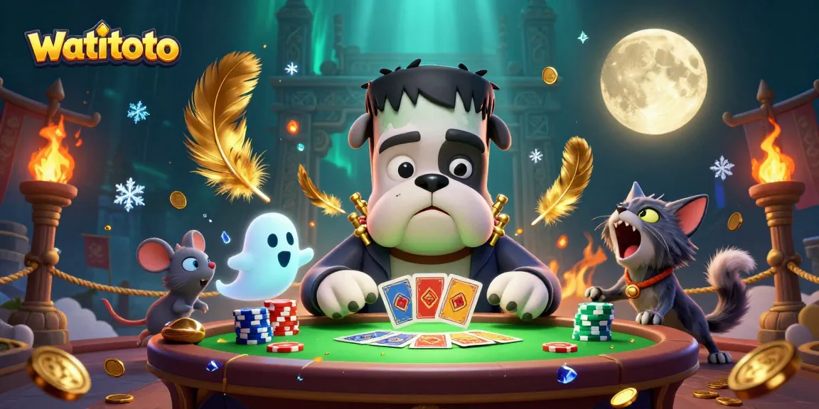 Experience winning at watitoto with a fun 3D illustration of playful casino characters.